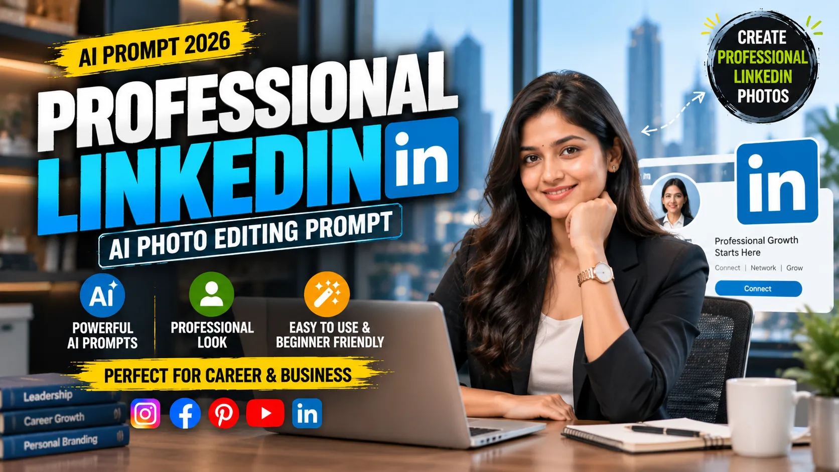 Professional LinkedIn Headshot AI Prompts: Executive Studio Portraits for Career Growth