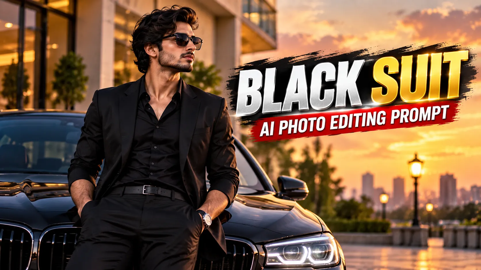 Black Suit AI Photo Editing Prompts for Men: Sharp Formal & Editorial Fashion Portraits