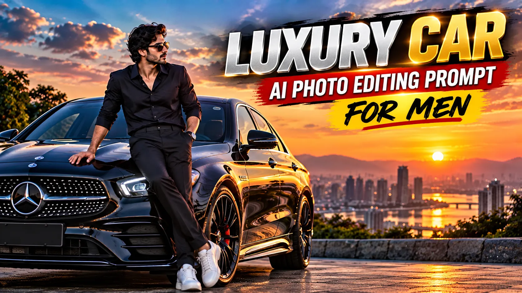 Luxury Sports Car AI Photo Editing Prompts for Men: Hypercar Aesthetics & Editorial Poses